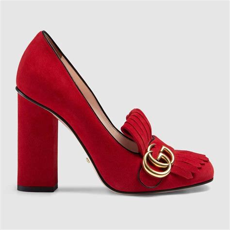 gucci scarpe rosse velluto donna